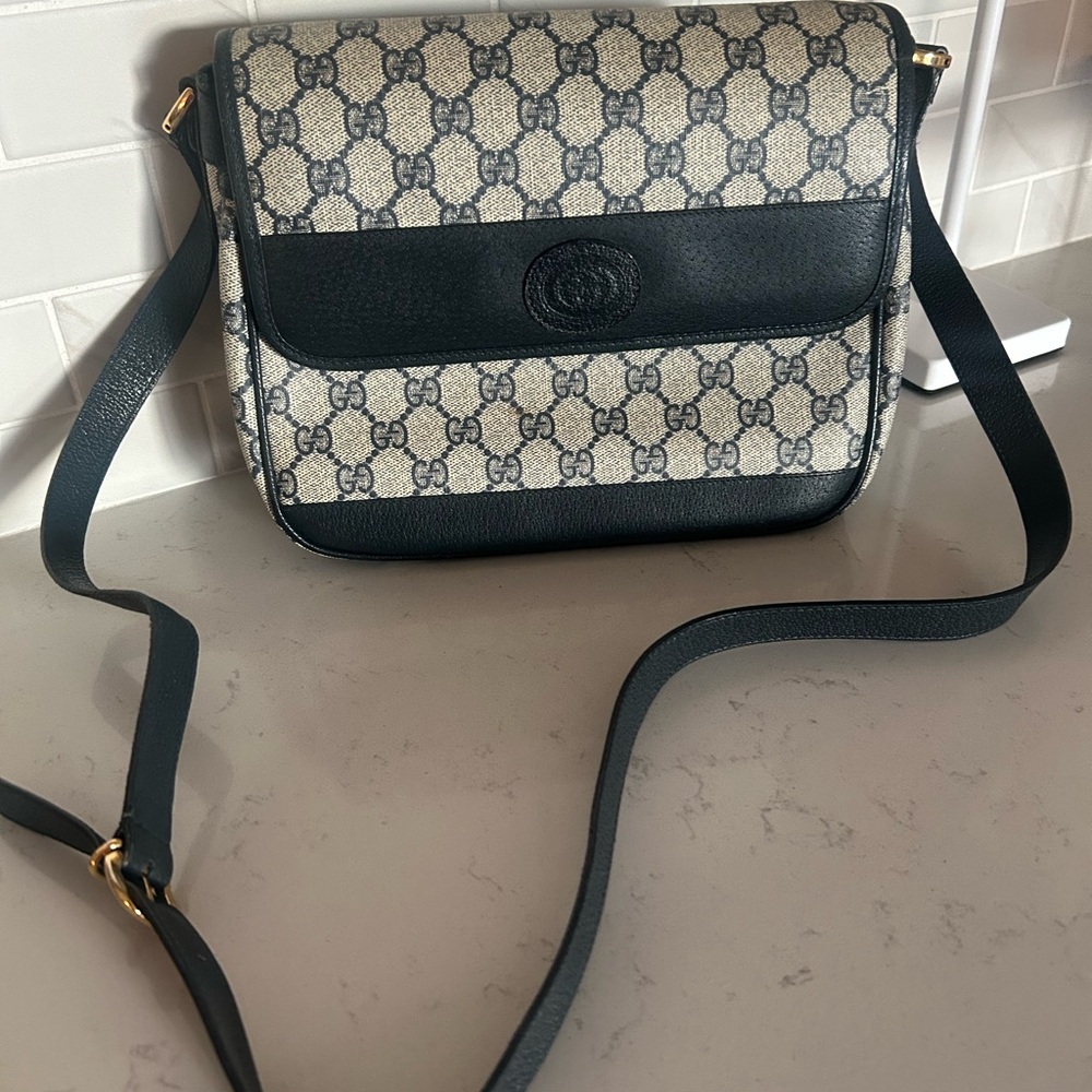 SOLD! Gucci blue and white Crossbody Bag vintage crossbody